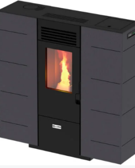 Stufa a pellet salvaspazio slim 6 grigio puntinato 6,14 kw