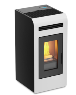 Stufa a pellet 14 kw Canalizzata « Cayenne » per ambienti moderni h 102 cm